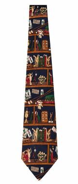 Vintage Alynn Neckwear Sports Trophy Room Library Novelty Tie 100% Silk USA